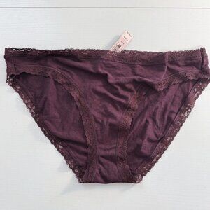 NWT Victoria's Secret Bikini Panty, Burgundy, XL